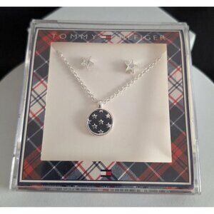 Tommy Hilfiger Star Pendant Necklace & Earrings Set – NEW